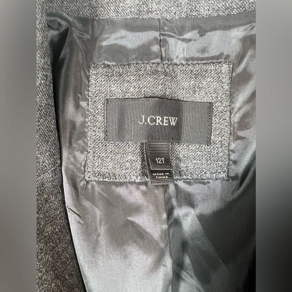 Never Worn J. Crew 12T Gray Blazer Sport Coat 1 Button Wool Blend Chic Jacket - Picture 3 of 14